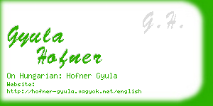 gyula hofner business card